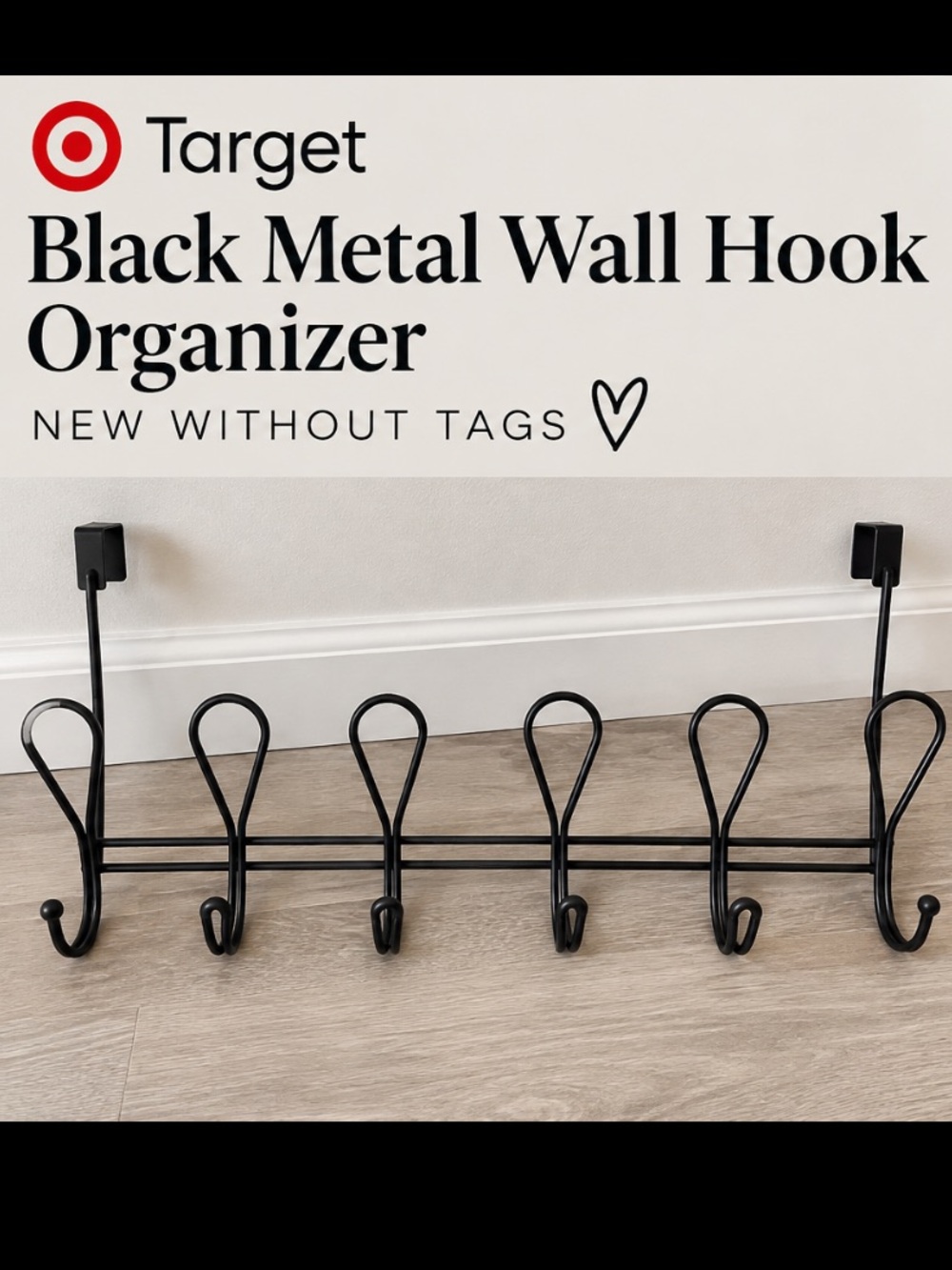 Target Black Metal Wall Hook Organizer